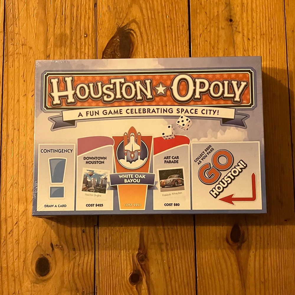 Houston-Opoly Space City Board Game - Blue and Red